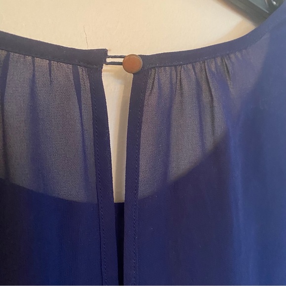 Express - Womens Size: Large | Royal Blue Chiffon and Lace Neck Detail (NWT) - Picture 4 of 11